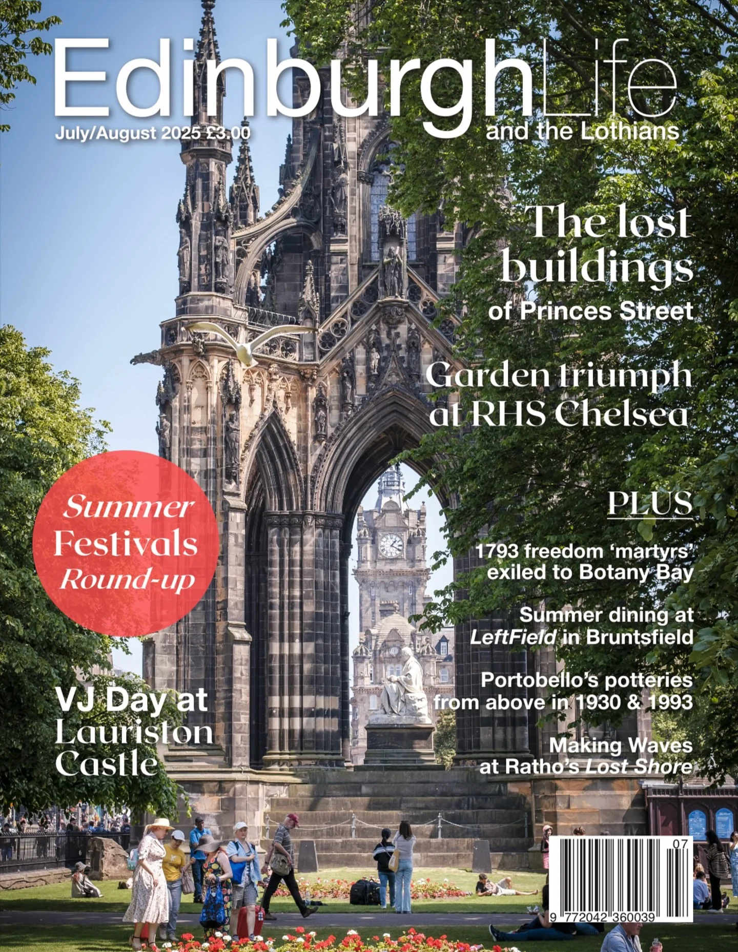 The front cover of Edinburgh Life, July/Aug 2025