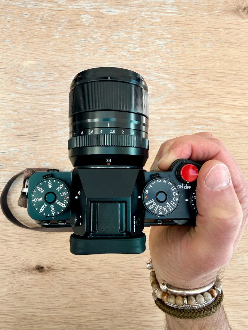 X-T5 in hand