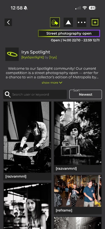 Spotlight competitions example