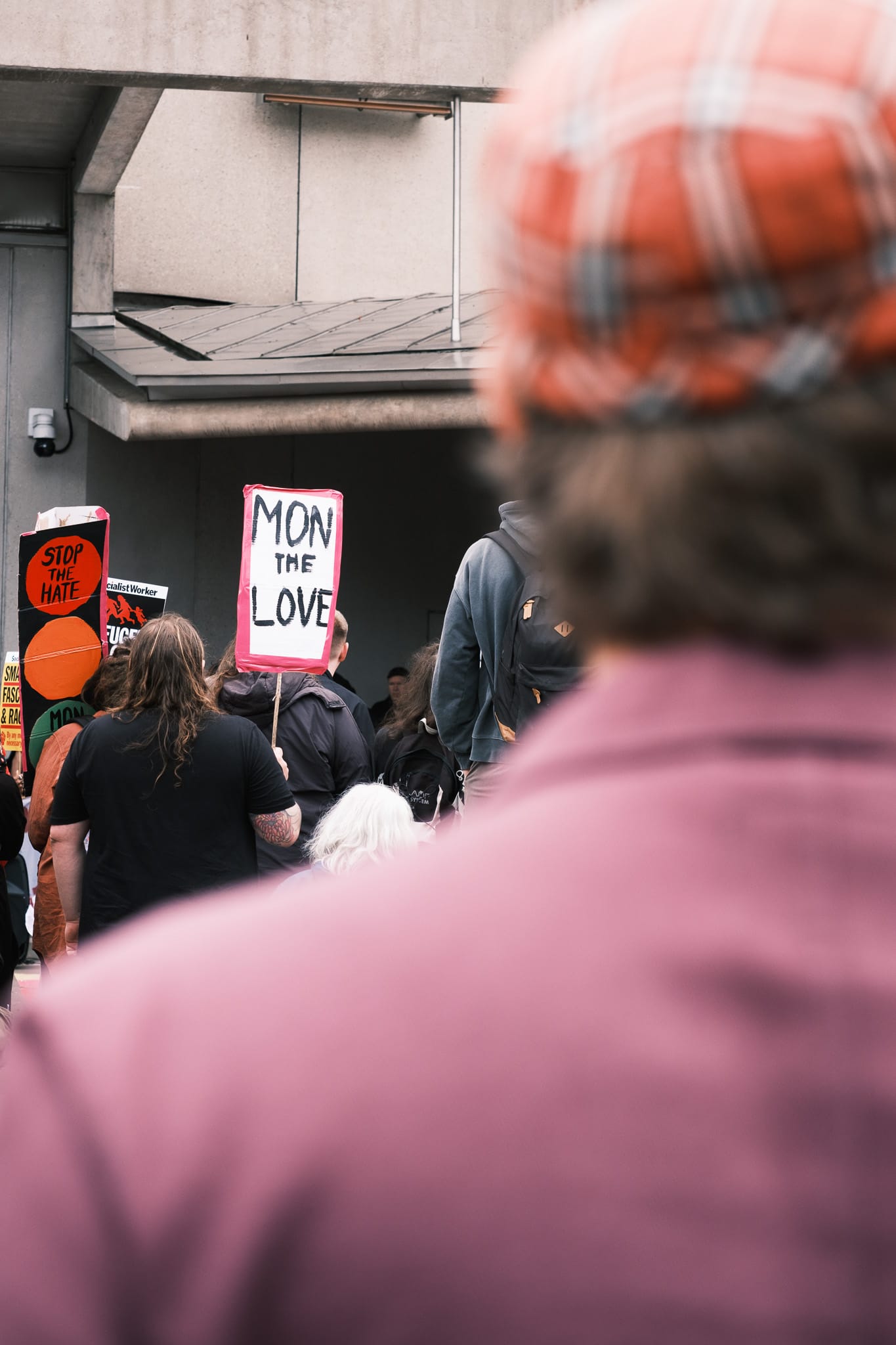 Shot from a rally outside the Scottish Parliament