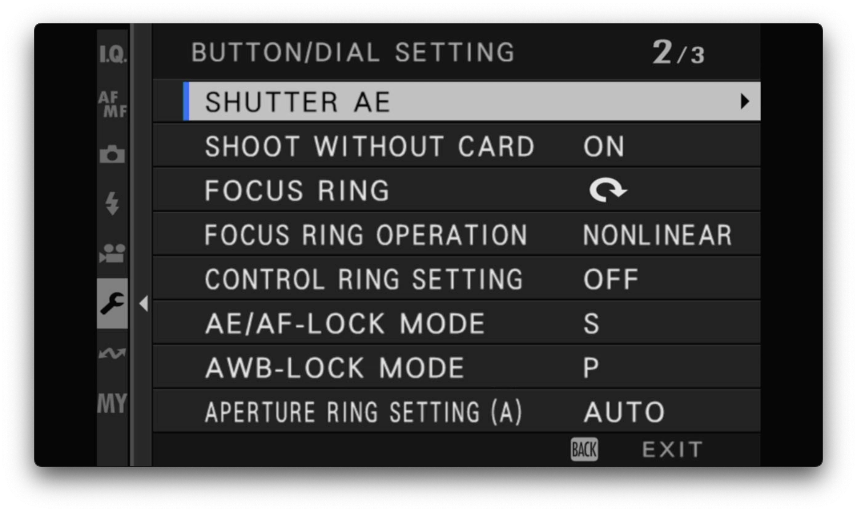 Button / Dial settings 2