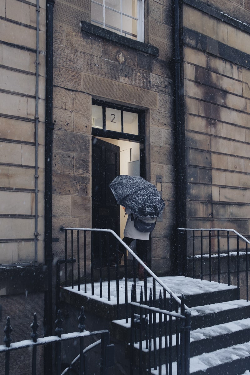 Snow scenes in Edinburgh