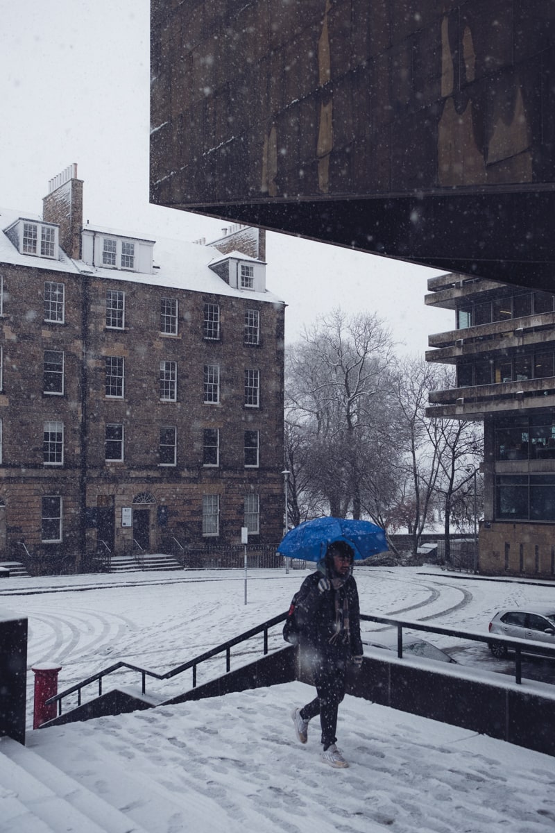 Snow scenes in Edinburgh