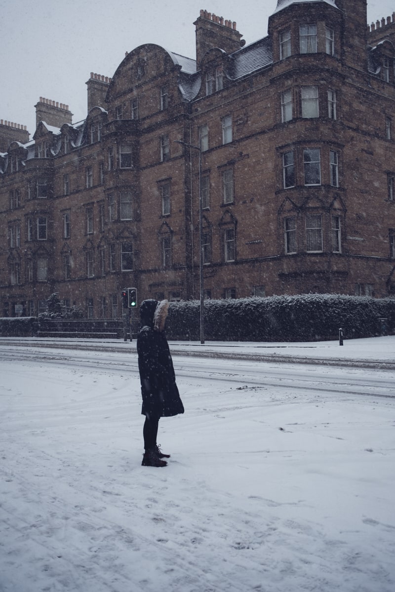 Snow scenes in Edinburgh