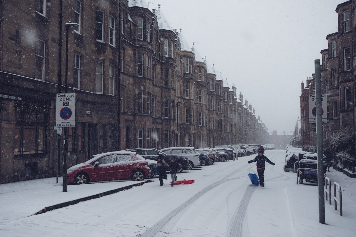 Snow scenes in Edinburgh